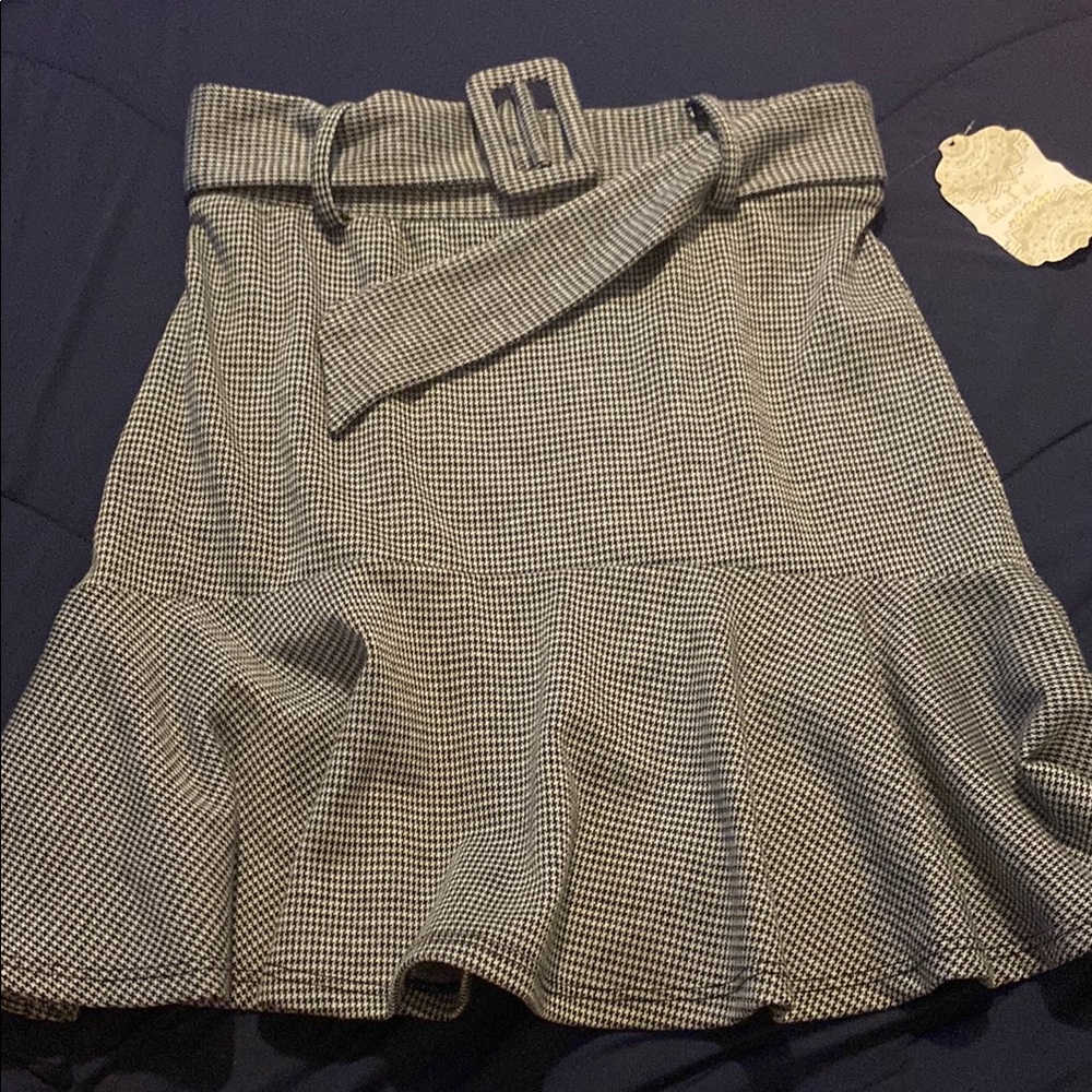 Altar'd State Black and White Mini Skirt